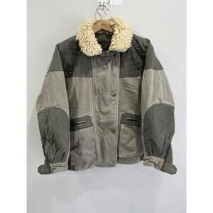 Vintage Eddie Bauer Bomber Jacket Sherpa Fur Collar down